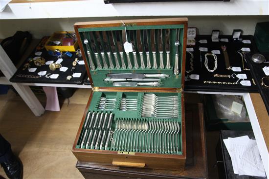 A 1950s canteen of silver Dubarry pattern cutlery for twelve by Cooper Brothers & Sons,